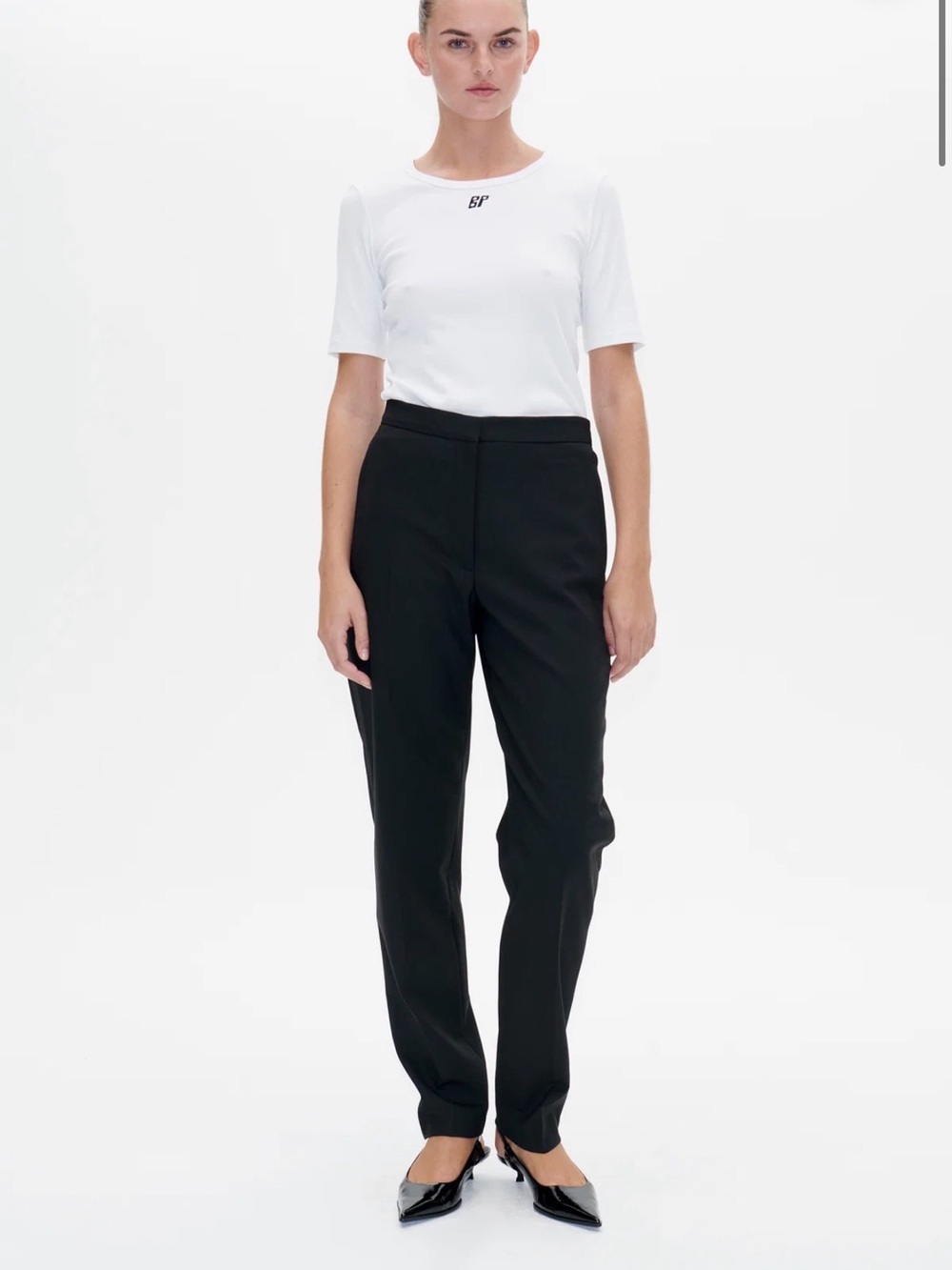 Baum und pferdgarten Women's Black Straight-Leg Trousers business casual NWT